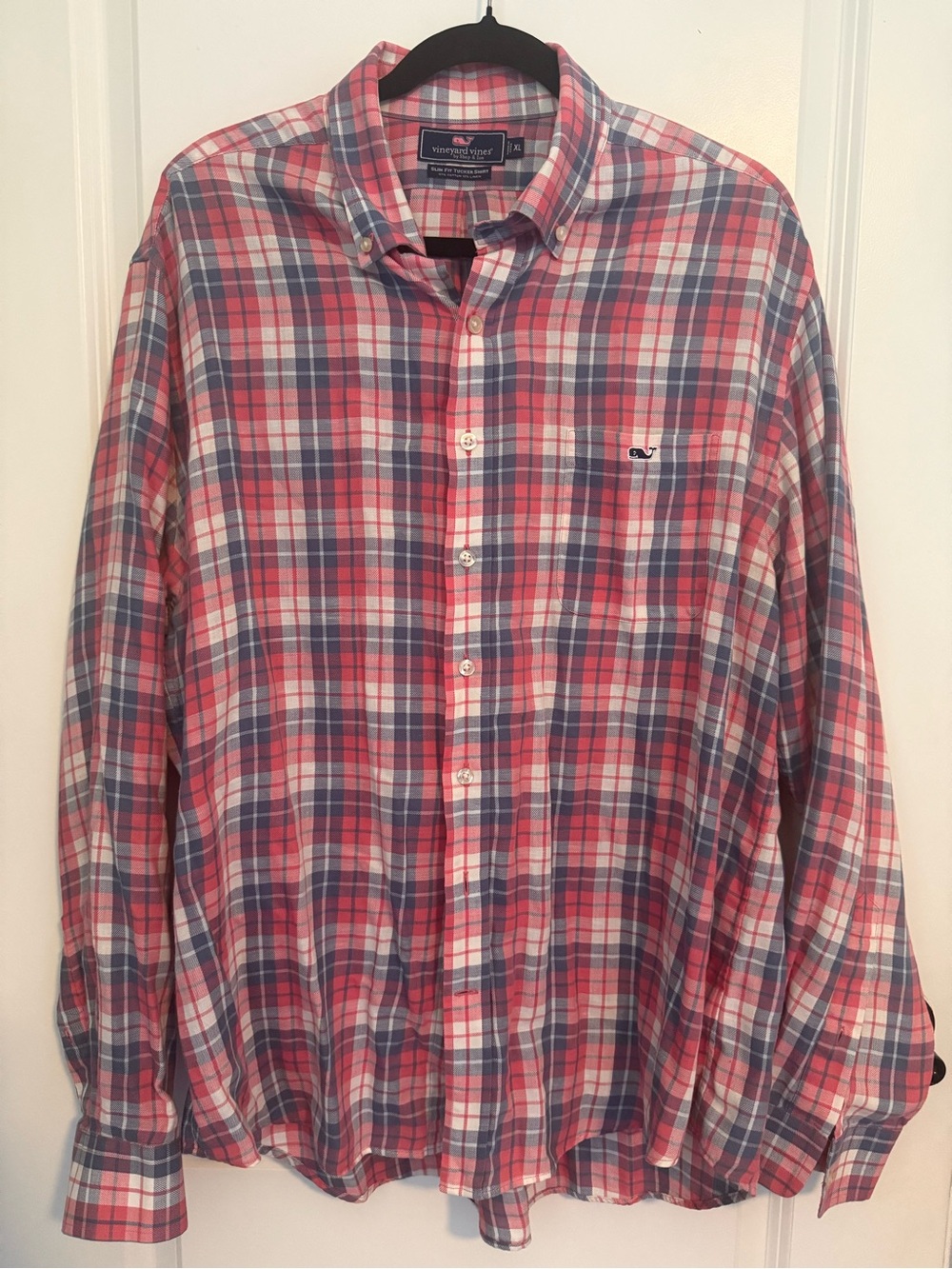 Vineyard Vines Red and Blue Plaid Button-Down Shirt